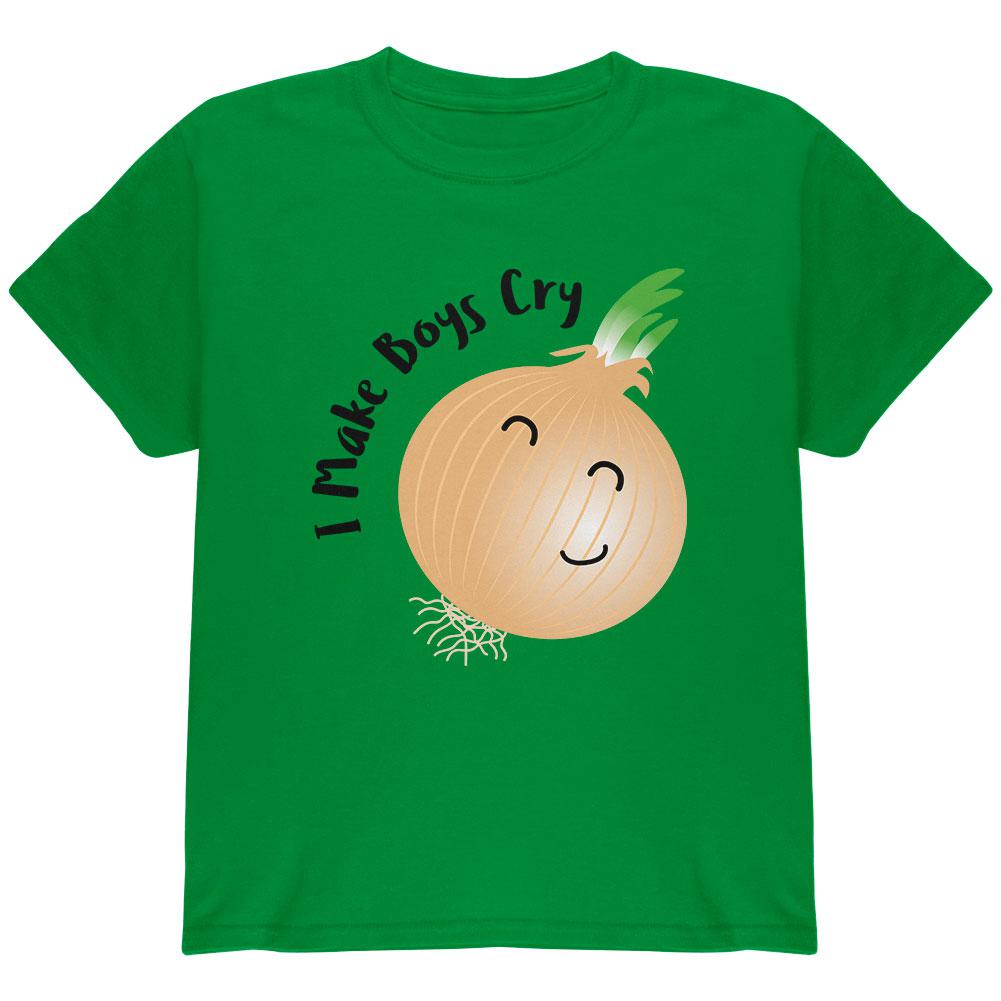 Vegetable Onion I Make Boys Cry Funny Youth T Shirt Youth T-Shirts Old Glory LG Irish Green