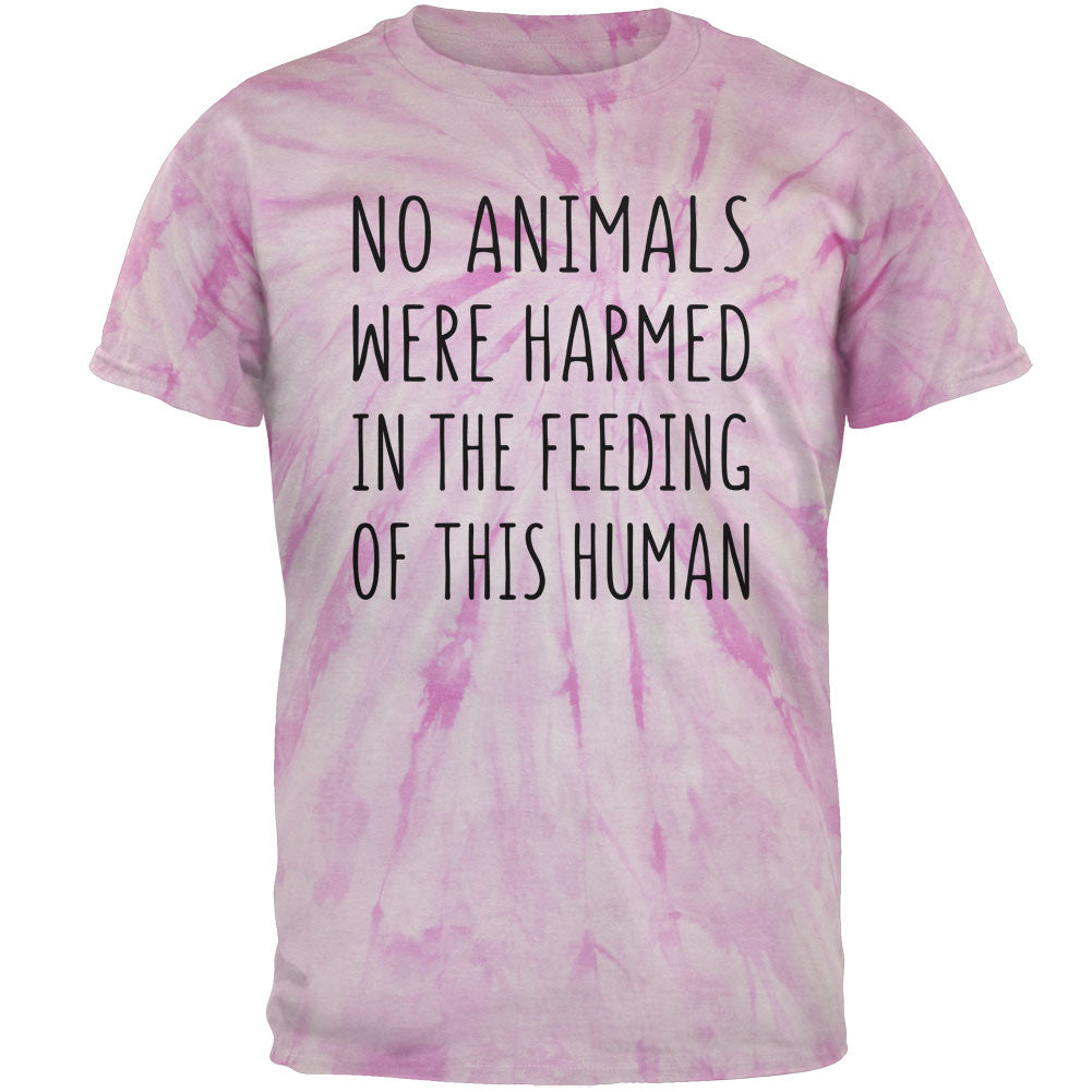 Activist No Animals Were Harmed in the Feeding of this Human Mens T Shirt Men's T-Shirts Old Glory LG Pinwheel Pink Tie Dye