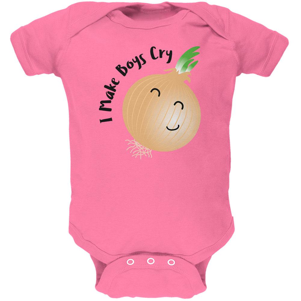 Vegetable Onion I Make Boys Cry Funny Soft Baby One Piece Baby One Piece Old Glory 0-3M Raspberry