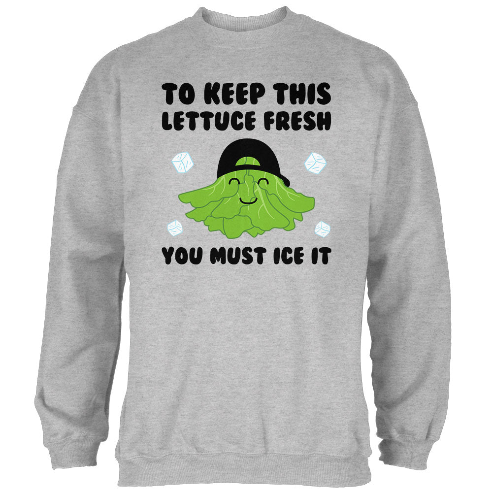 Vegetable Lettuce Fresh Bro Hair Funny Mens Sweatshirt Men's Sweatshirts Old Glory 2XL Heather