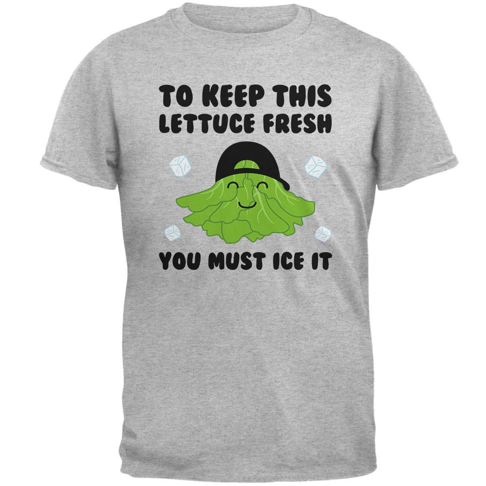 Vegetable Lettuce Fresh Bro Hair Funny Mens T Shirt Men's T-Shirts Old Glory 2XL Heather