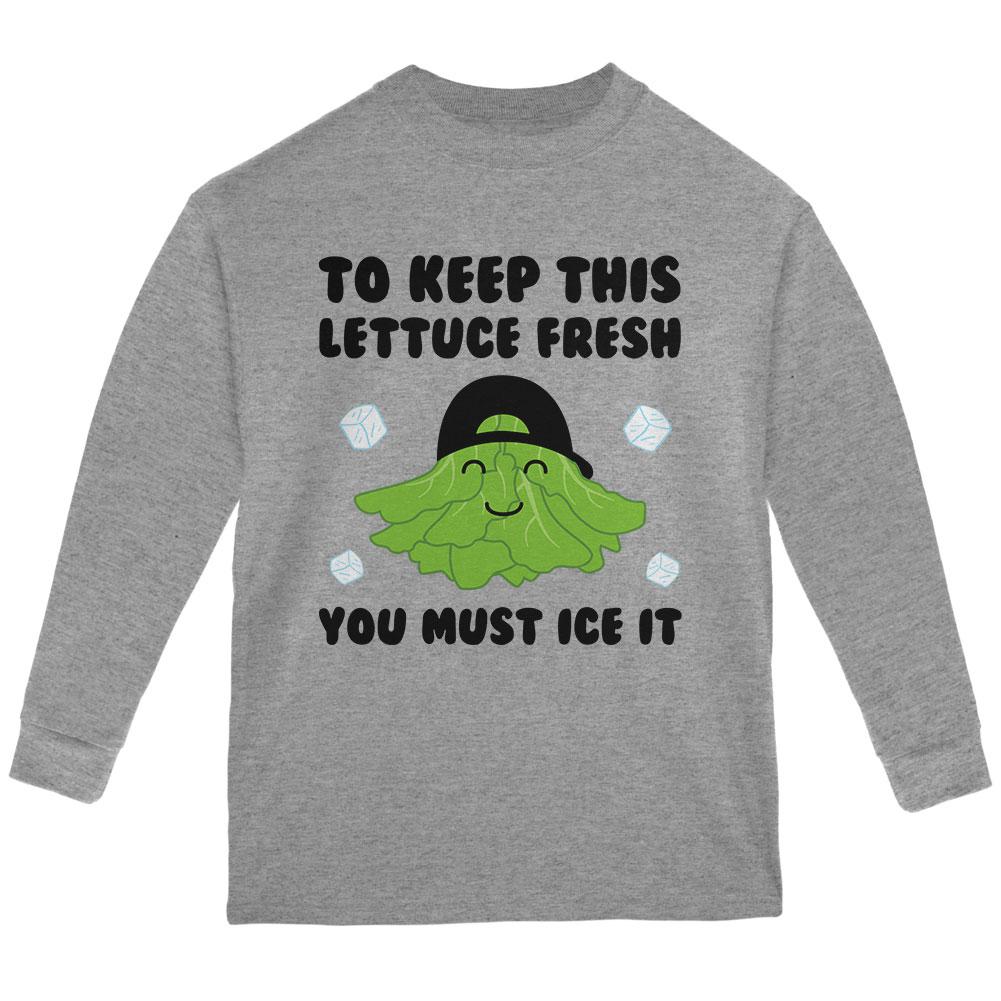 Vegetable Lettuce Fresh Bro Hair Funny Youth Long Sleeve T Shirt Youth Long Sleeves Old Glory LG Storm Grey