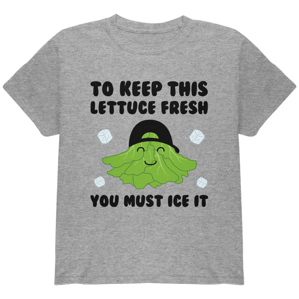 Vegetable Lettuce Fresh Bro Hair Funny Youth T Shirt Youth T-Shirts Old Glory LG Heather