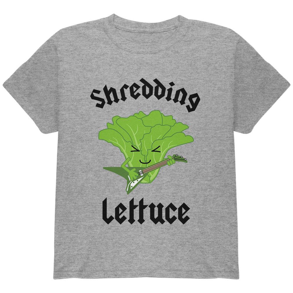 Vegetable Lettuce Shredding Heavy Metal Guitar Funny Youth T Shirt Youth T-Shirts Old Glory LG Heather