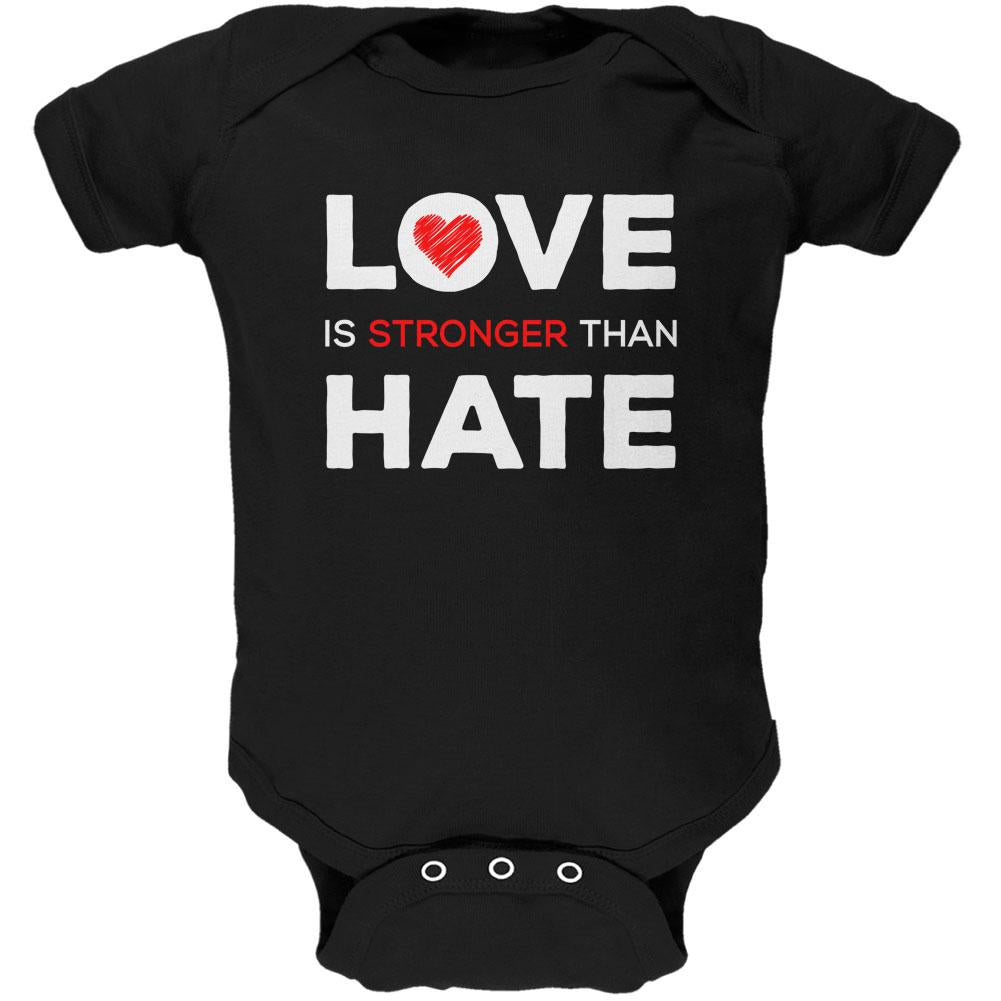 Activist Love is Stronger Than Hate World Peace Equality Soft Baby One Piece Baby One Piece Old Glory 0-3M Black