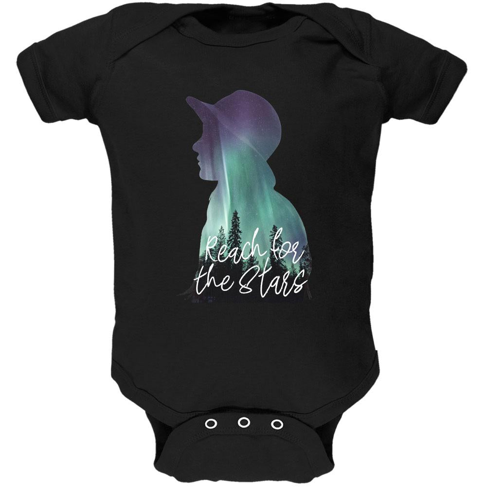 Northern Lights Reach for the Stars Soft Baby One Piece Baby One Piece Old Glory 0-3M Black