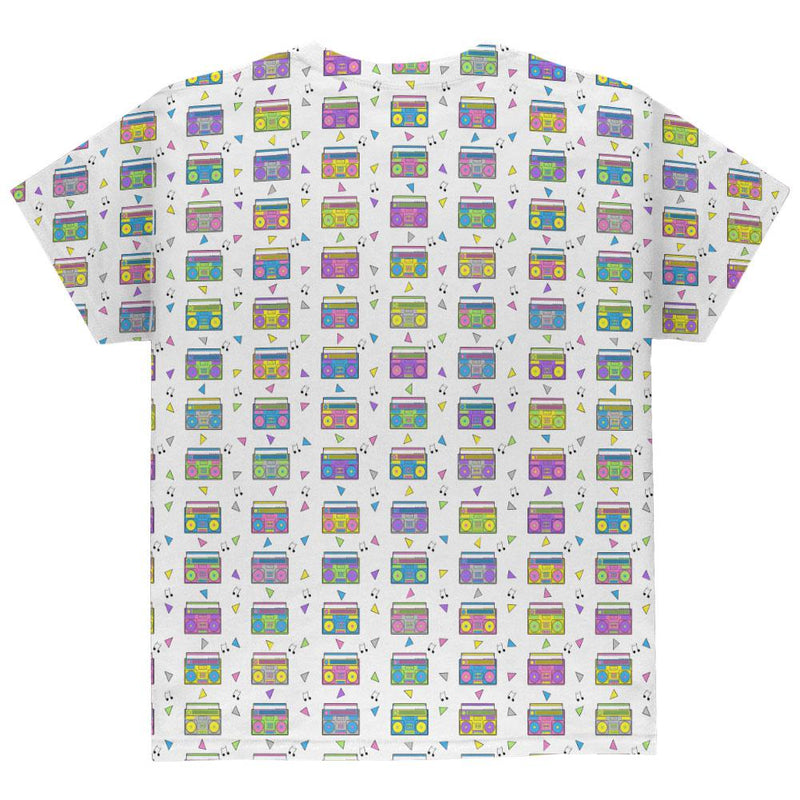 Retro Boombox Stereo Pattern All Over Youth T Shirt Youth T-Shirts Old Glory