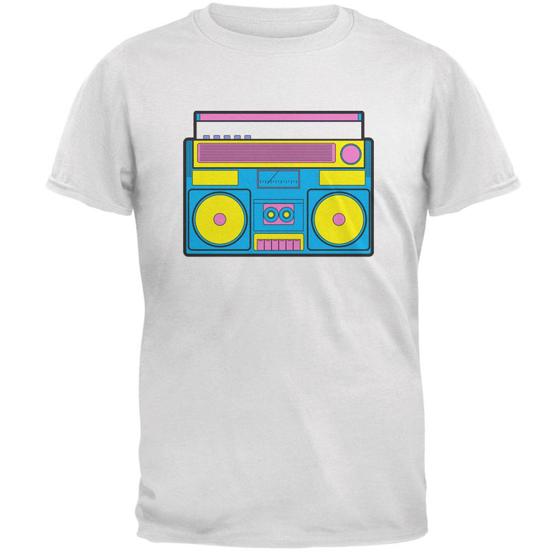 Blue Retro Boombox Stereo Mens T Shirt Men's T-Shirts Old Glory 2XL White