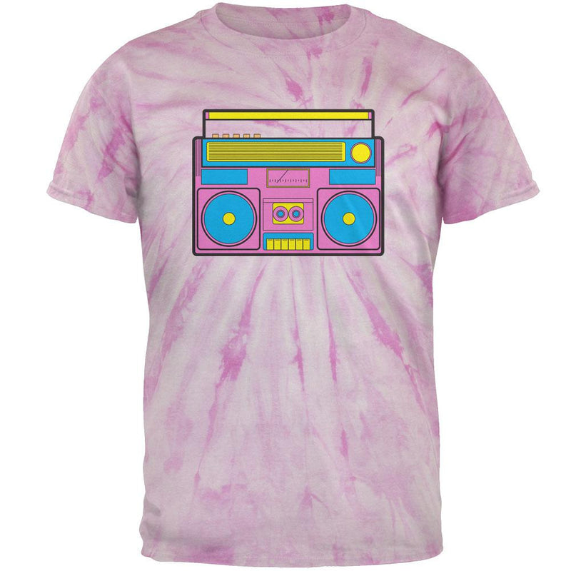 Pink Retro Boombox Stereo Mens T Shirt Men's T-Shirts Old Glory LG Pinwheel Pink Tie Dye