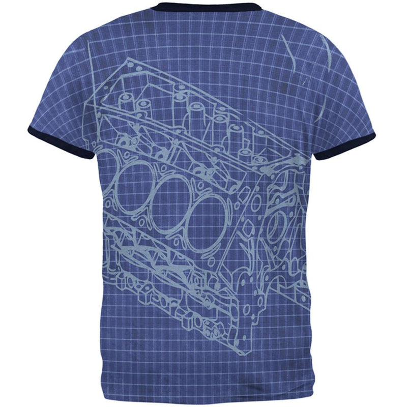 Mechanic Still Playing With Blocks Mens Ringer T Shirt Men's T-Shirts Old Glory