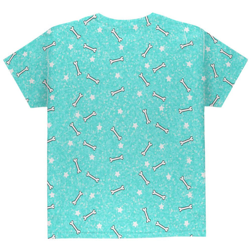 Bones and Stars Glitter Pattern All Over Youth T Shirt Youth T-Shirts Old Glory