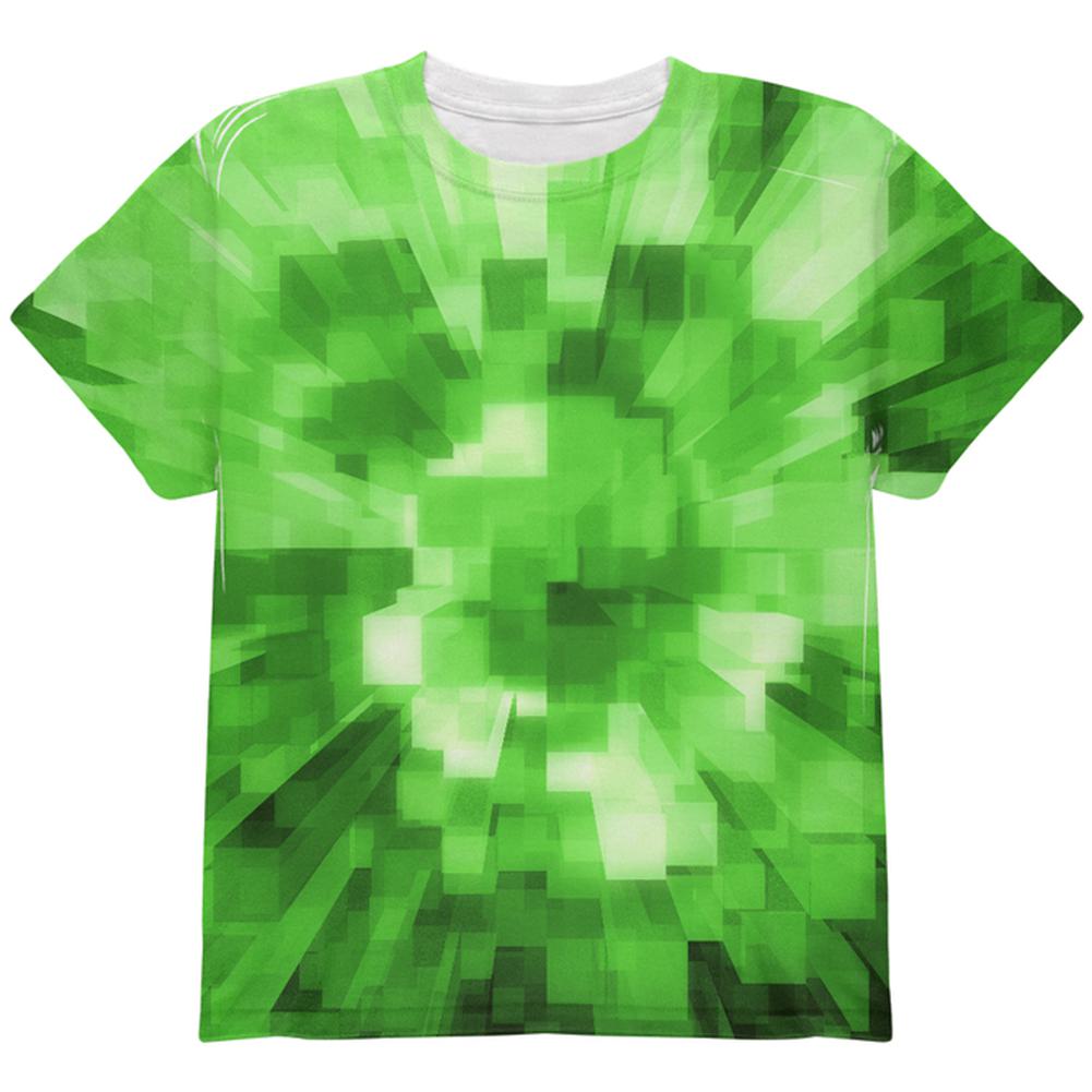 World Game Builder Forest Blocks All Over Youth T Shirt Youth T-Shirts Old Glory LG Multi