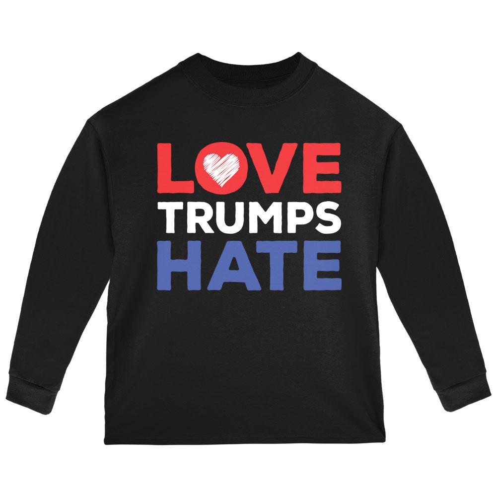Activist Love Trumps Hate Toddler Long Sleeve T Shirt Toddler Long Sleeves Old Glory 2T Black