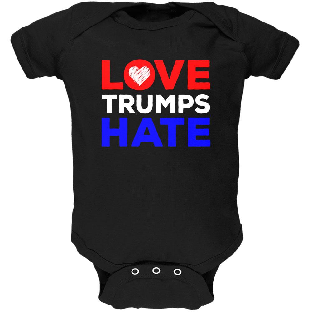 Activist Love Trumps Hate Soft Baby One Piece Baby One Piece Old Glory 0-3M Black