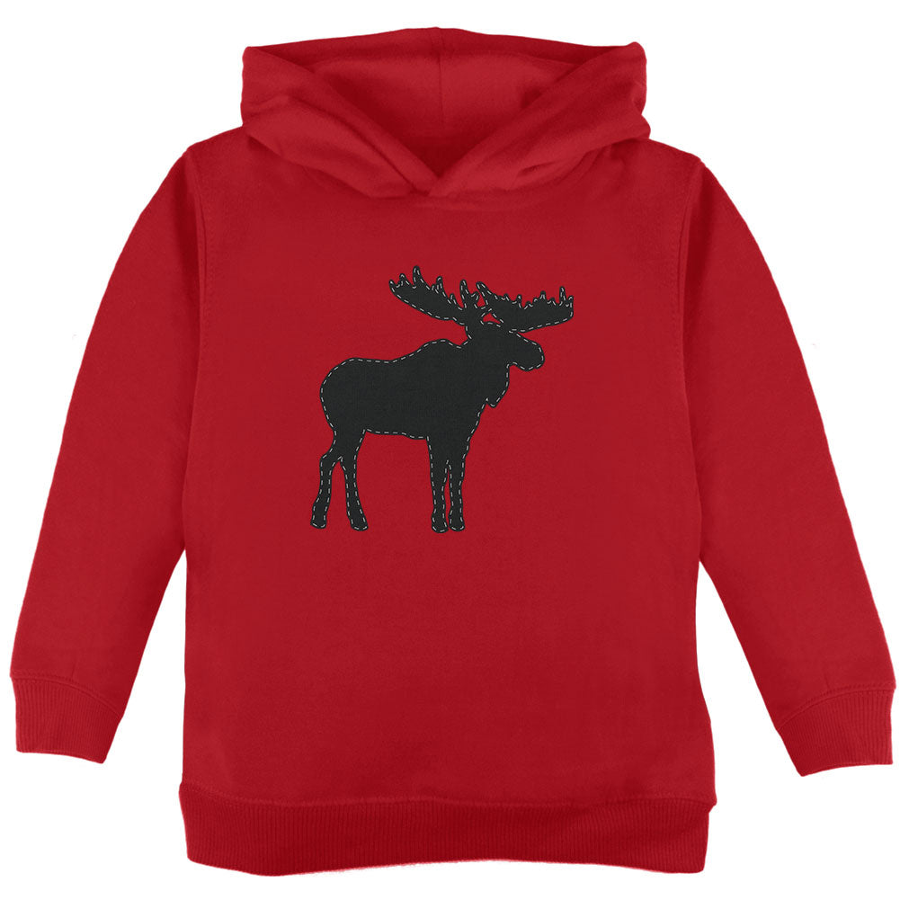 Moose Faux Stitched Toddler Hoodie Toddler Hoodies Old Glory 2T Red