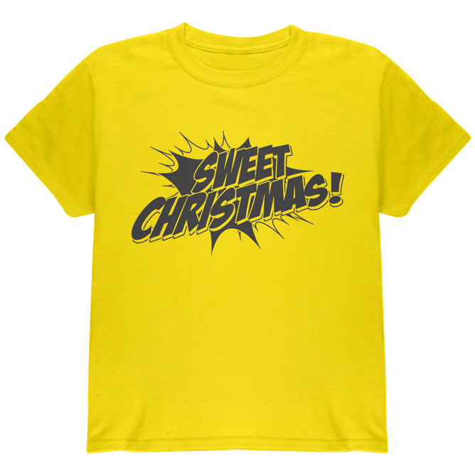 Sweet Christmas Comic Book Word Balloon Youth T Shirt Youth T-Shirts Old Glory YLG Yellow
