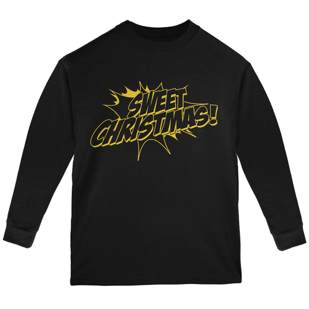 Sweet Christmas Comic Book Word Balloon Youth Long Sleeve T Shirt Youth Long Sleeves Old Glory LG Black