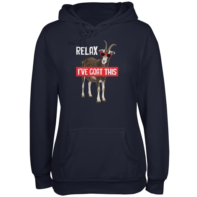 Relax I've Goat Got This Juniors Soft Hoodie Juniors Hoodies Old Glory 2XL Navy