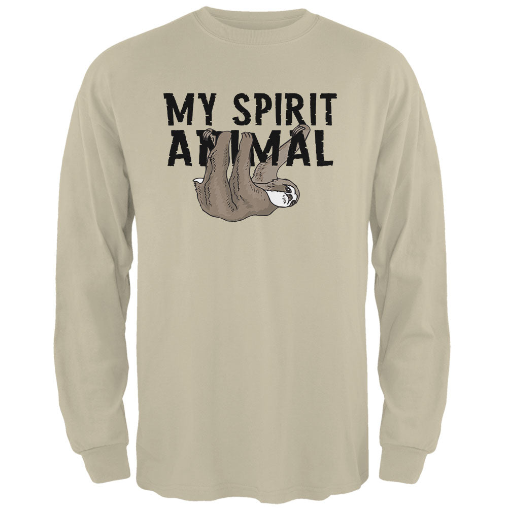 Sloth My Spirit Animal Mens Long Sleeve T Shirt Men's Long Sleeves Old Glory 2XL Sand