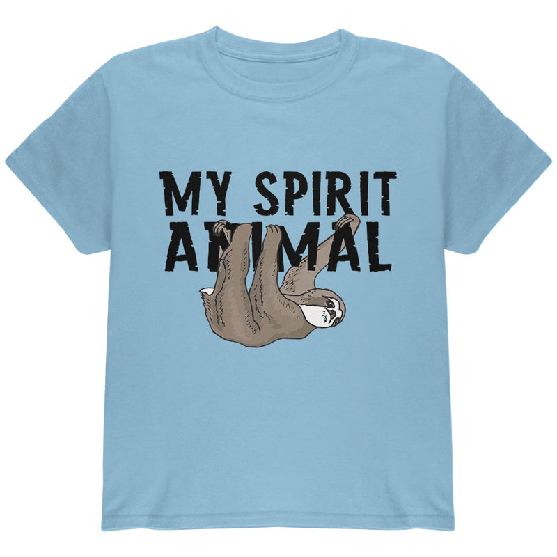 Sloth My Spirit Animal Youth T Shirt Youth T-Shirts Old Glory YLG Light Blue