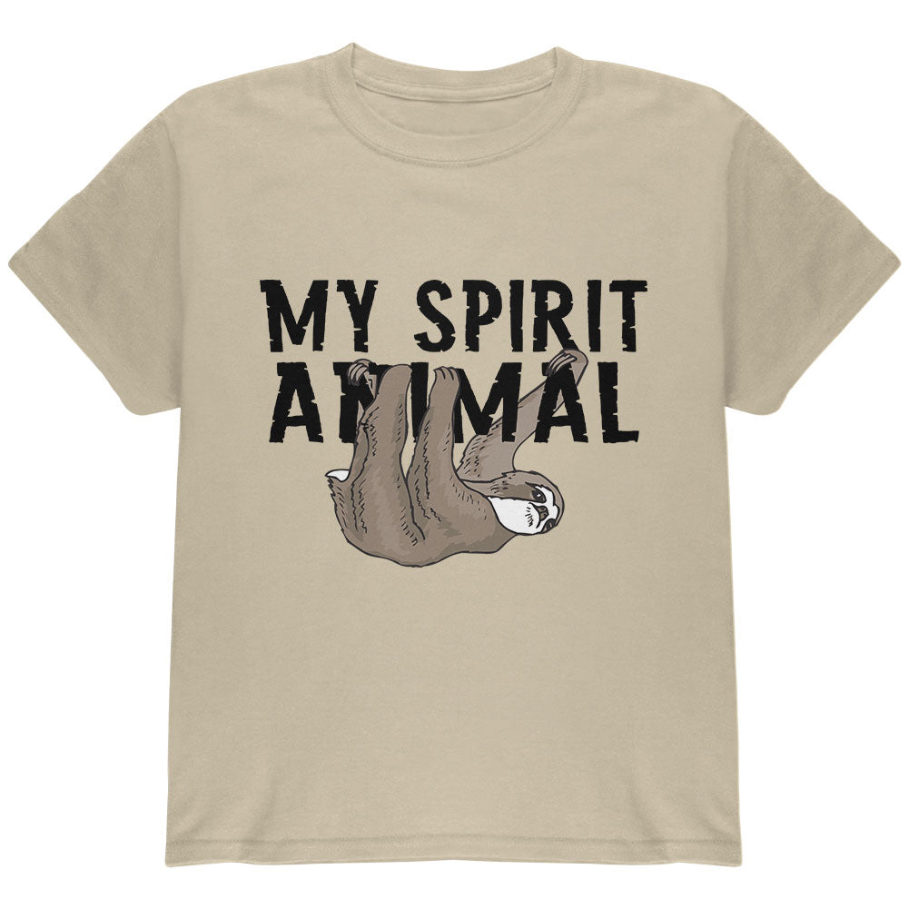 Sloth My Spirit Animal Youth T Shirt Youth T-Shirts Old Glory YLG Sand