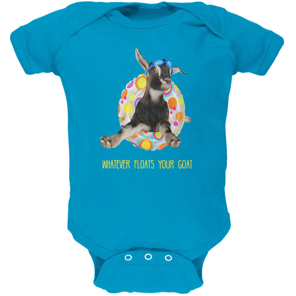 Whatever Floats Your Goat Boat Funny Soft Baby One Piece Baby One Piece Old Glory 0-3M Turquoise