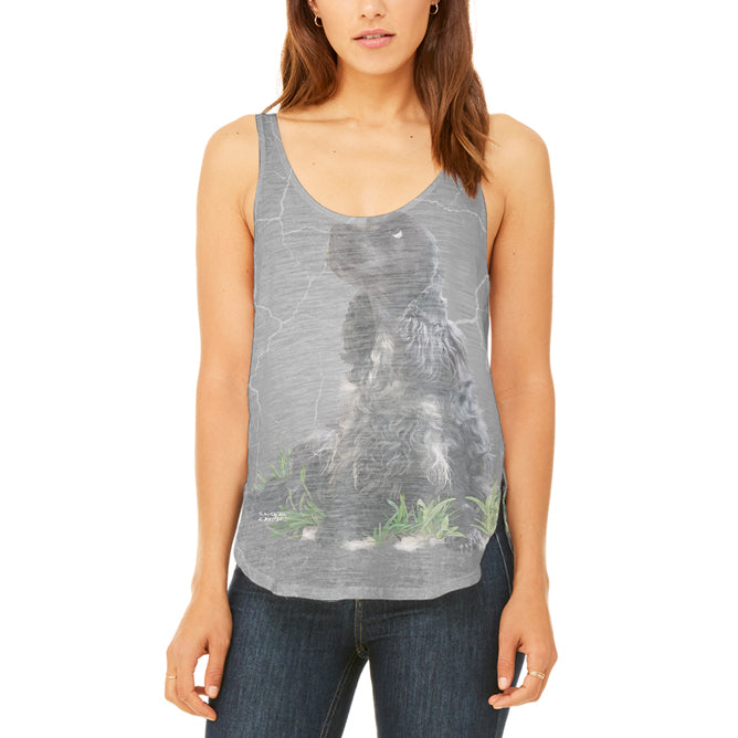 English Cocker Spaniel Live Forever Juniors Flowy Side Slit Tank Top Juniors Tank Tops Old Glory 2XL Multicolored