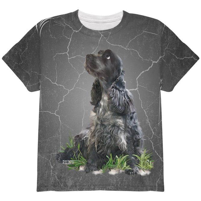 English Cocker Spaniel Live Forever All Over Youth T Shirt Youth T-Shirts Old Glory YLG Multicolored