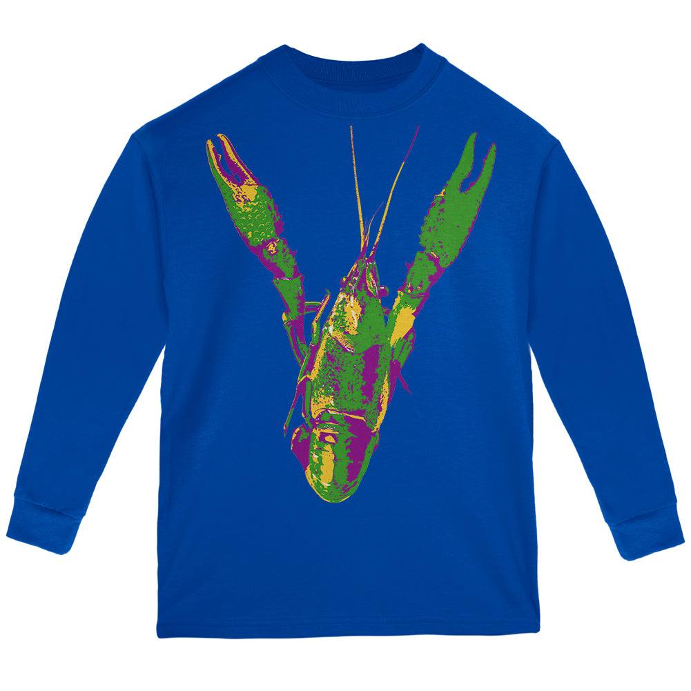 Mardi Gras Crawfish Youth Long Sleeve T Shirt Youth Long Sleeves Old Glory YLG Royal