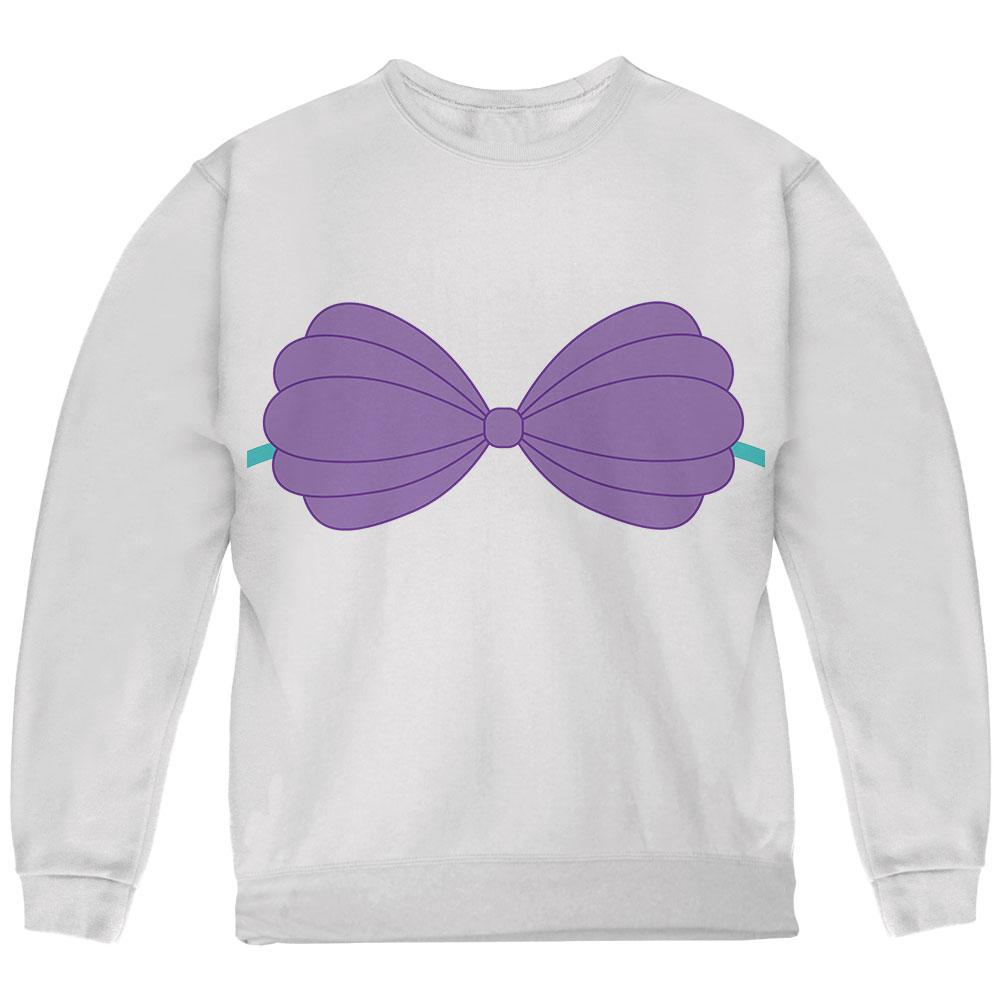 Halloween Purple Shell Bra Costume Youth Sweatshirt Youth Sweatshirts Old Glory LG White