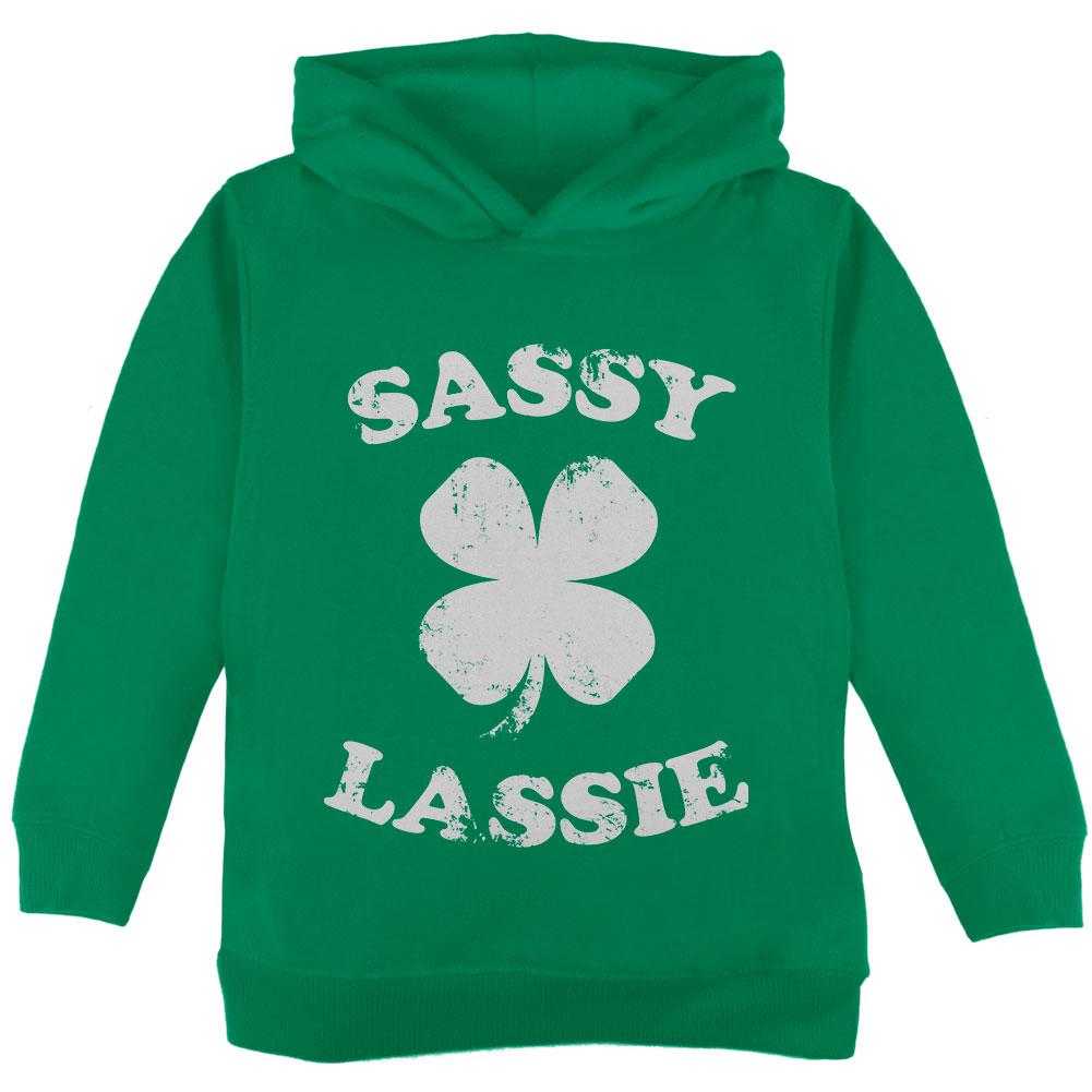 St. Patricks Day Sassy Irish Lassie Toddler Hoodie Toddler Hoodies Old Glory 2T Green