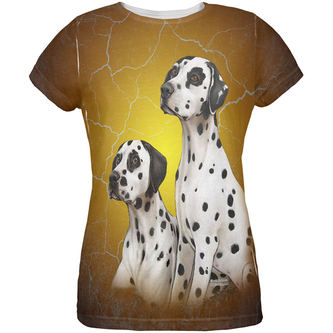 Dalmatians Live Forever All Over Womens T Shirt Women's T-Shirts Old Glory LG Multicolored