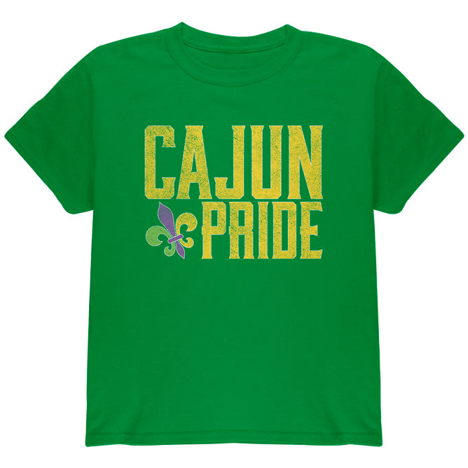 Mardi Gras Cajun Pride Fleur De Lis Youth T Shirt Youth T-Shirts Old Glory YLG Irish Green