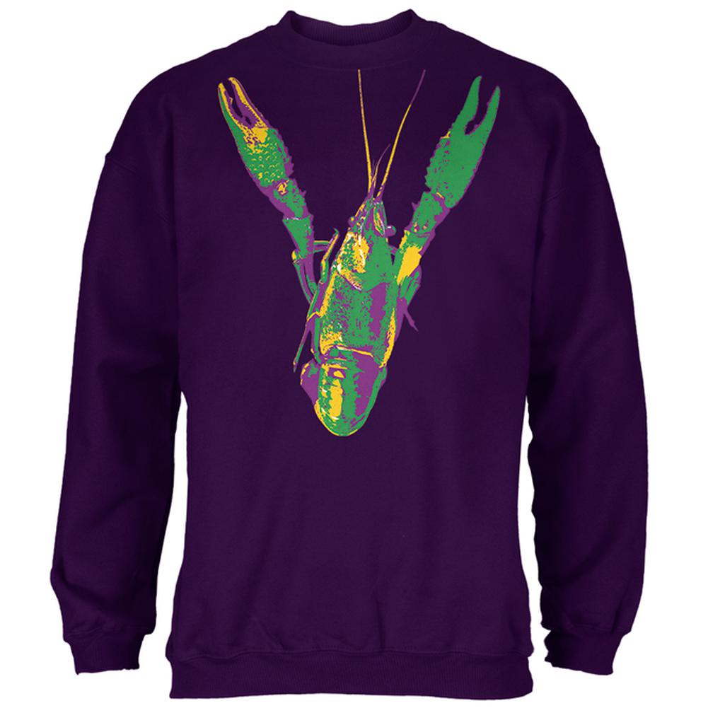Mardi Gras Crawfish Mens Sweatshirt Men's Sweatshirts Old Glory 2XL Purple