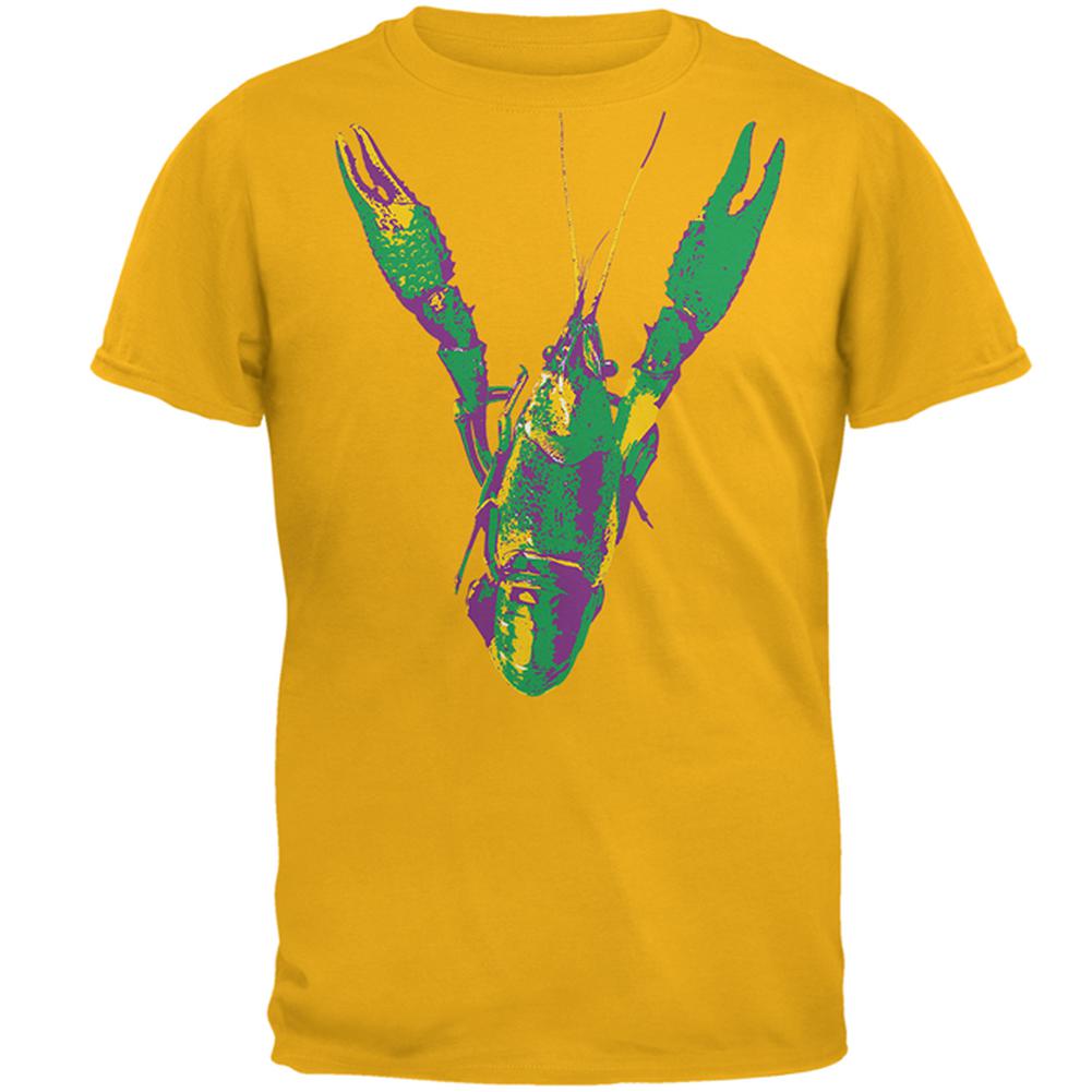 Mardi Gras Crawfish Mens T Shirt Men's T-Shirts Old Glory 2XL Gold