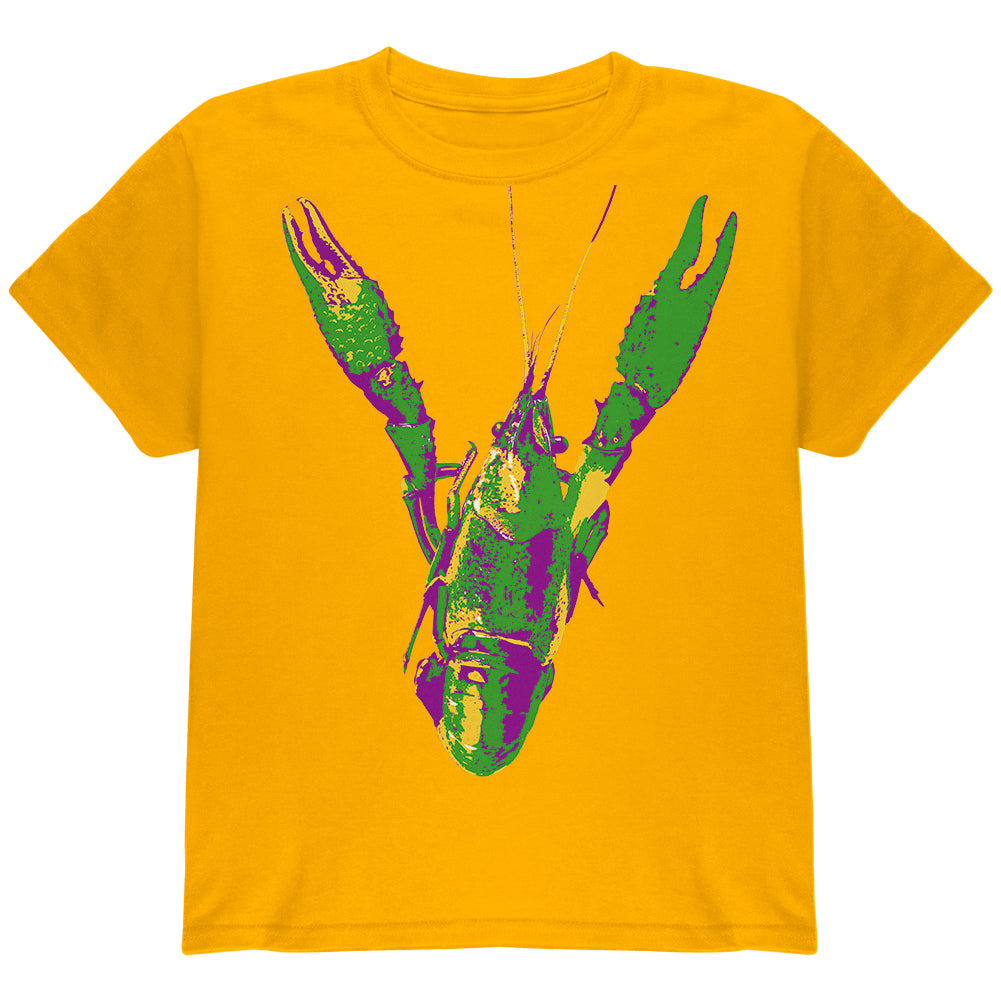 Mardi Gras Crawfish Youth T Shirt Youth T-Shirts Old Glory YLG Gold