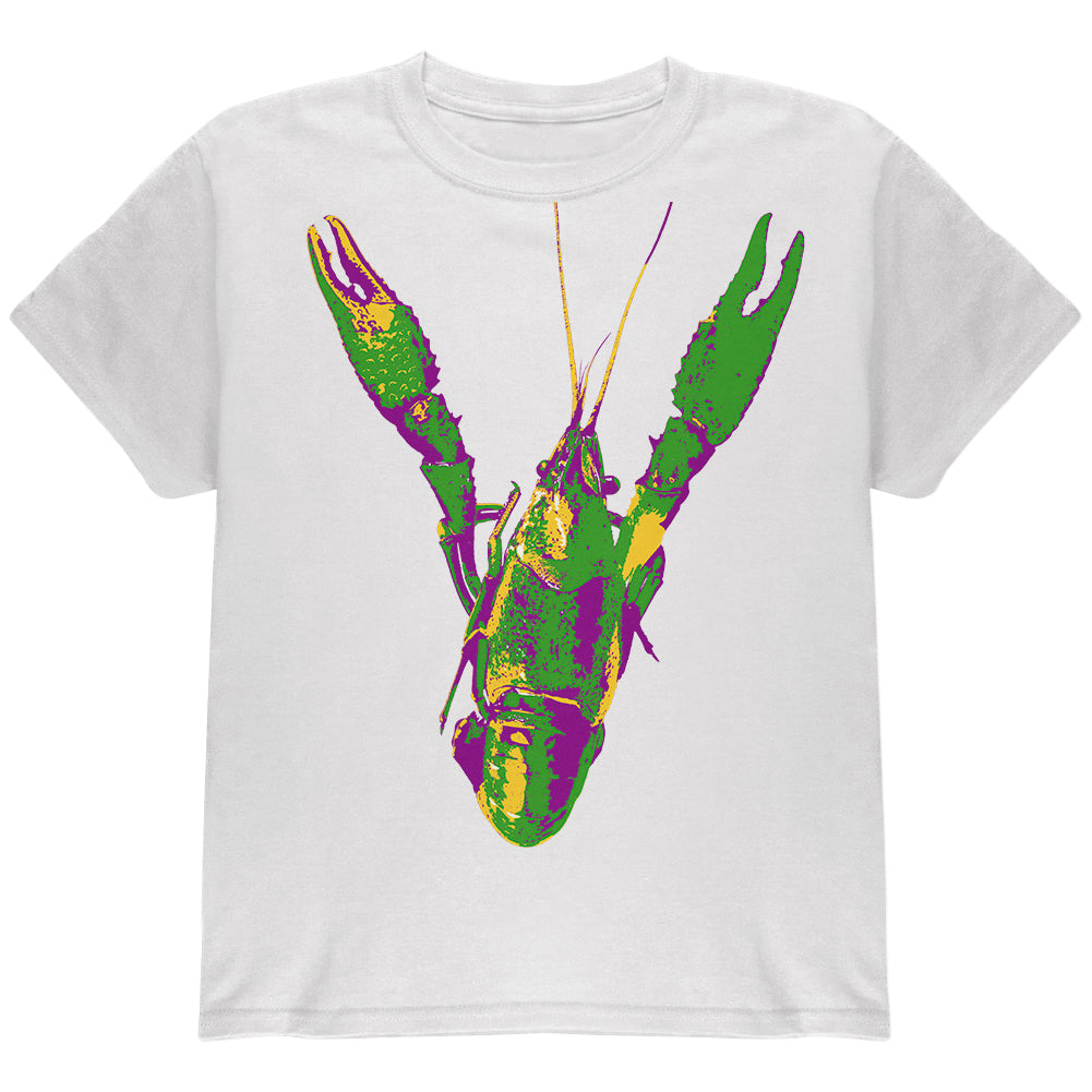 Mardi Gras Crawfish Youth T Shirt Youth T-Shirts Old Glory YLG White