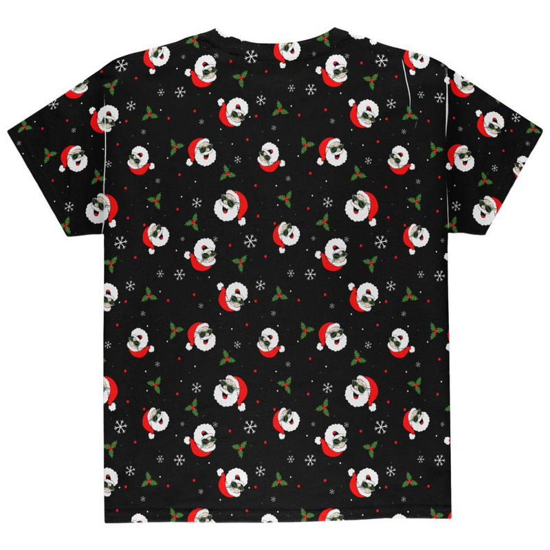 Christmas Santas in Sunglasses Pattern All Over Youth T Shirt Youth T-Shirts Old Glory