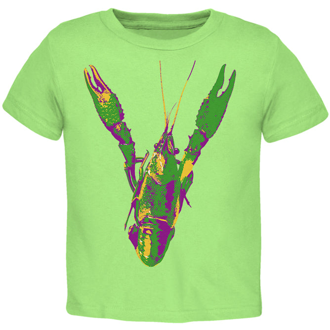 Mardi Gras Crawfish Toddler T Shirt Toddler T-Shirts Old Glory 2T Lime