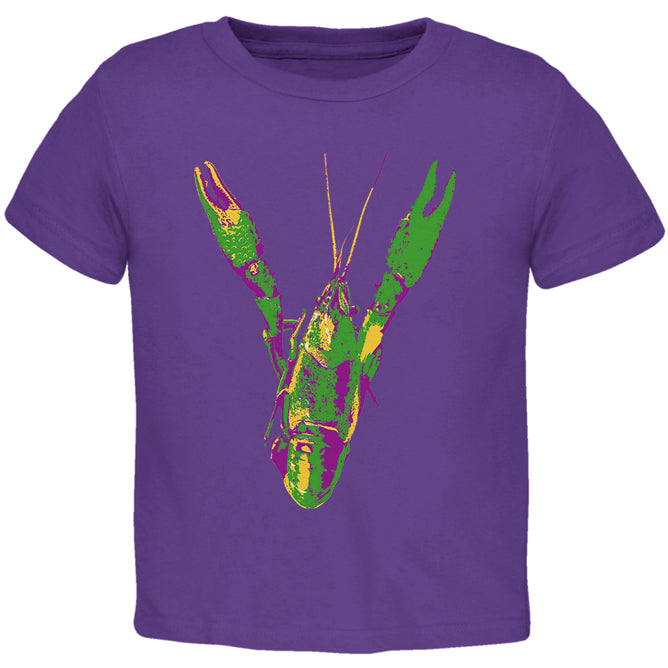 Mardi Gras Crawfish Toddler T Shirt Toddler T-Shirts Old Glory 2T Purple