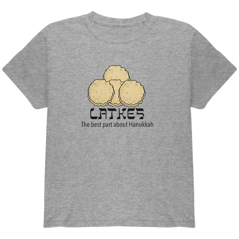 The Best Part About Hanukkah Latke Youth T Shirt Youth T-Shirts Old Glory LG Heather