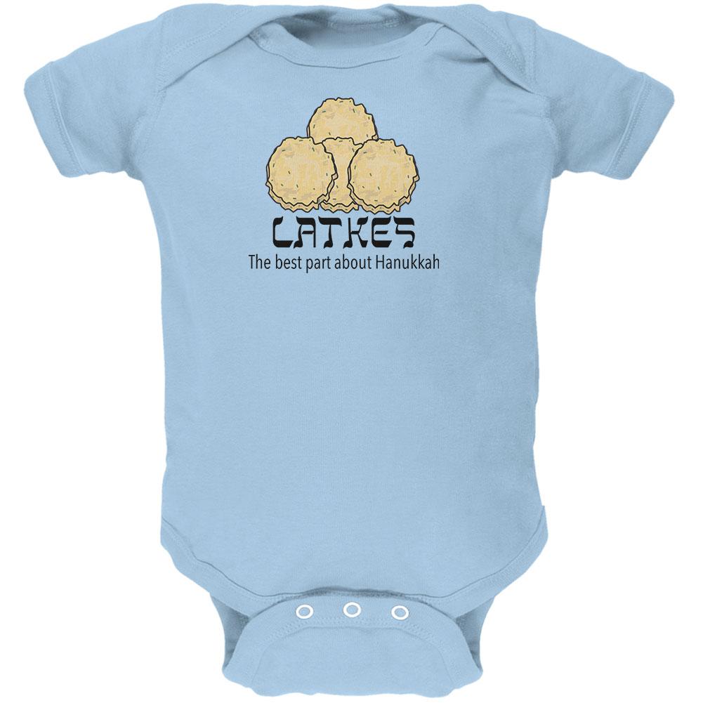 The Best Part About Hanukkah Latke Soft Baby One Piece Baby One Piece Old Glory 0-3M Light Blue