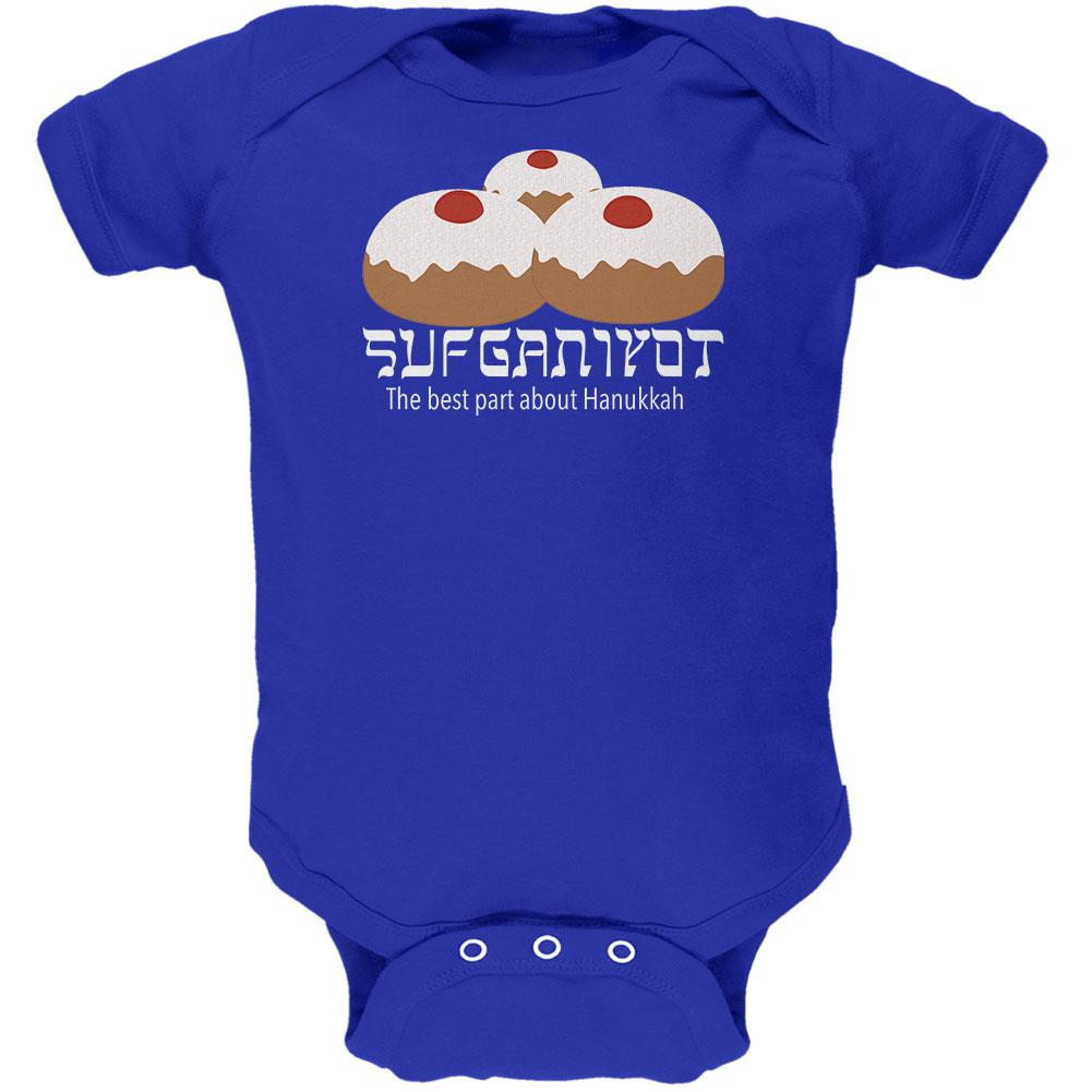 The Best Part About Hanukkah Sufganiyot Soft Baby One Piece Baby One Piece Old Glory 0-3M Royal