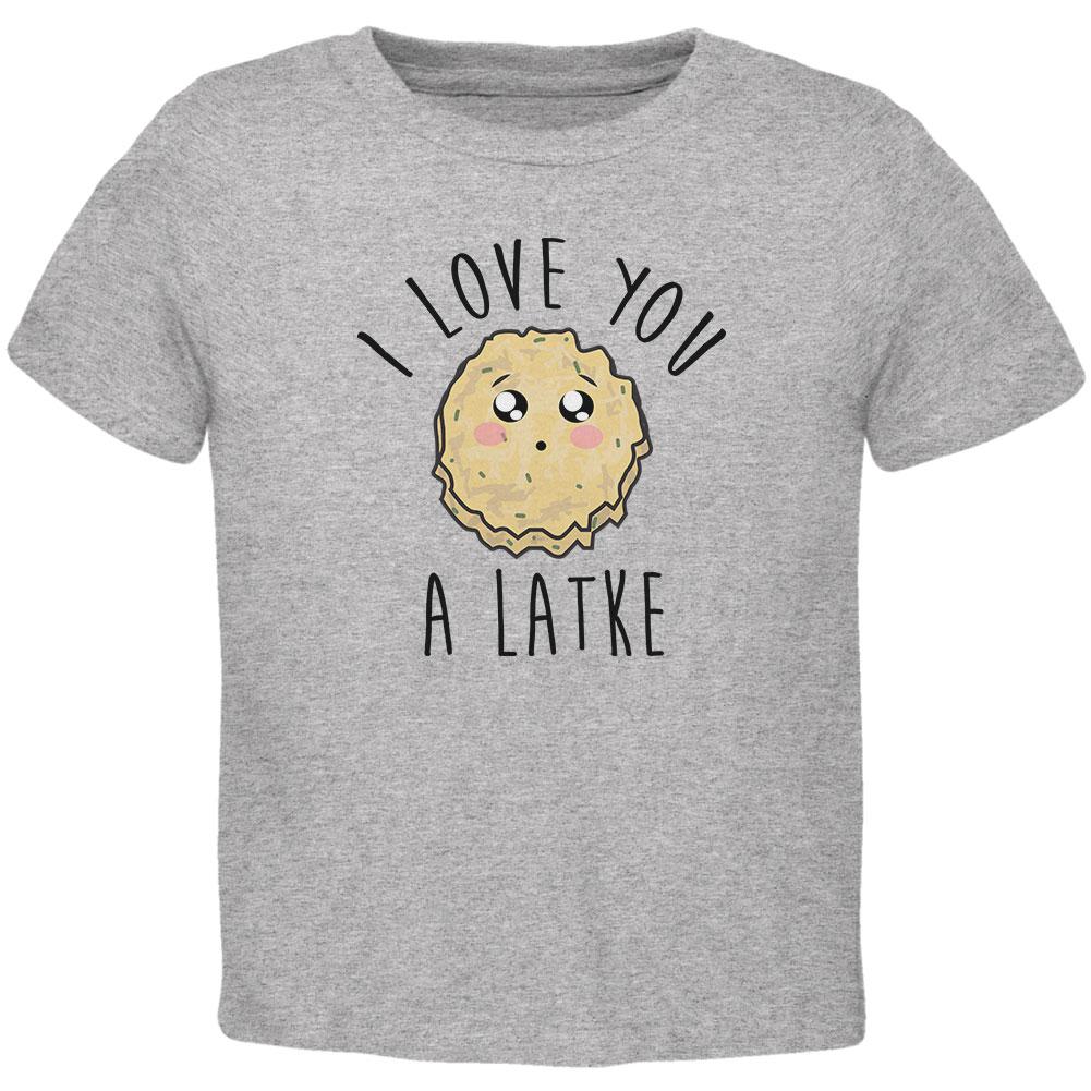 Hanukkah I Love You A Lot Latke Toddler T Shirt Toddler T-Shirts Old Glory 2T Heather