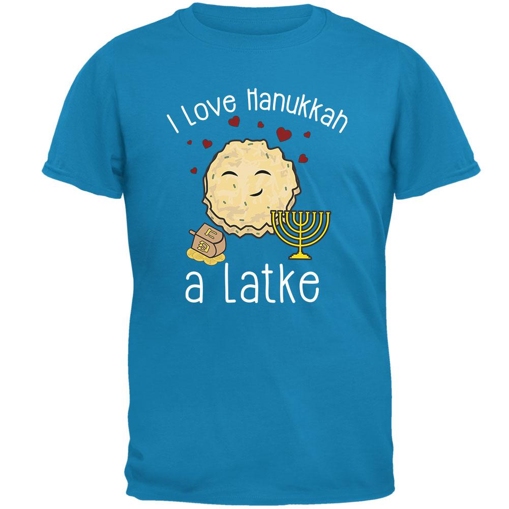 I Love Hanukkah A Lot Latke Mens T Shirt Men's T-Shirts Old Glory 2XL Sapphire