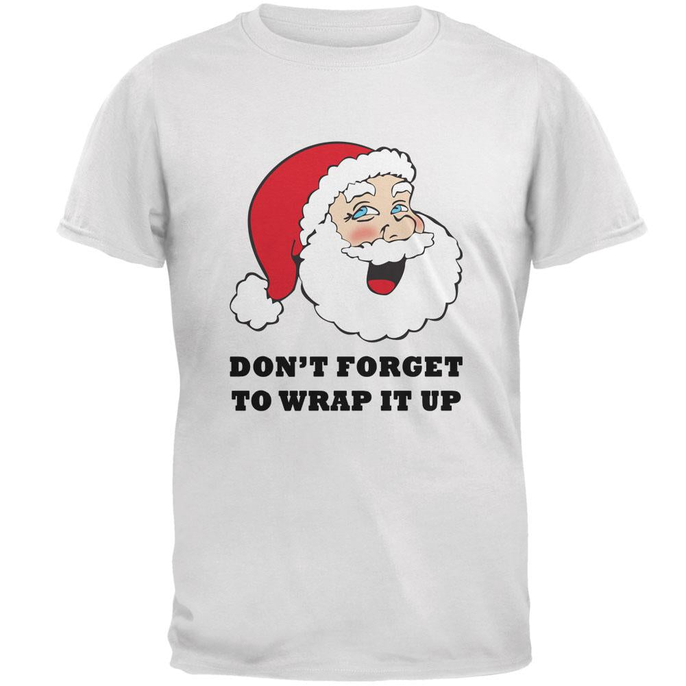 Christmas Santa Wrap it Up Funny Mens T Shirt Men's T-Shirts Old Glory 2XL White