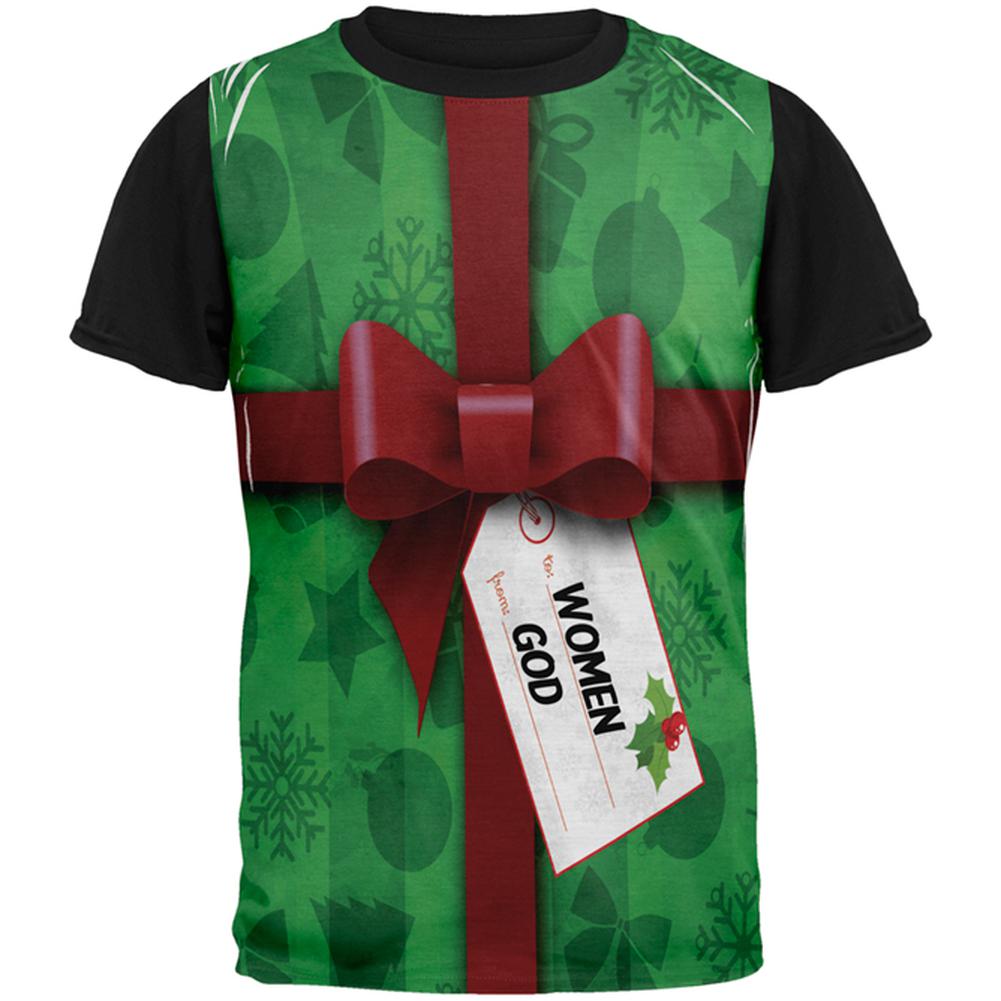 Christmas Gift To Women From God All Over Mens Black Back T Shirt Men's T-Shirts Old Glory 2XL Multi