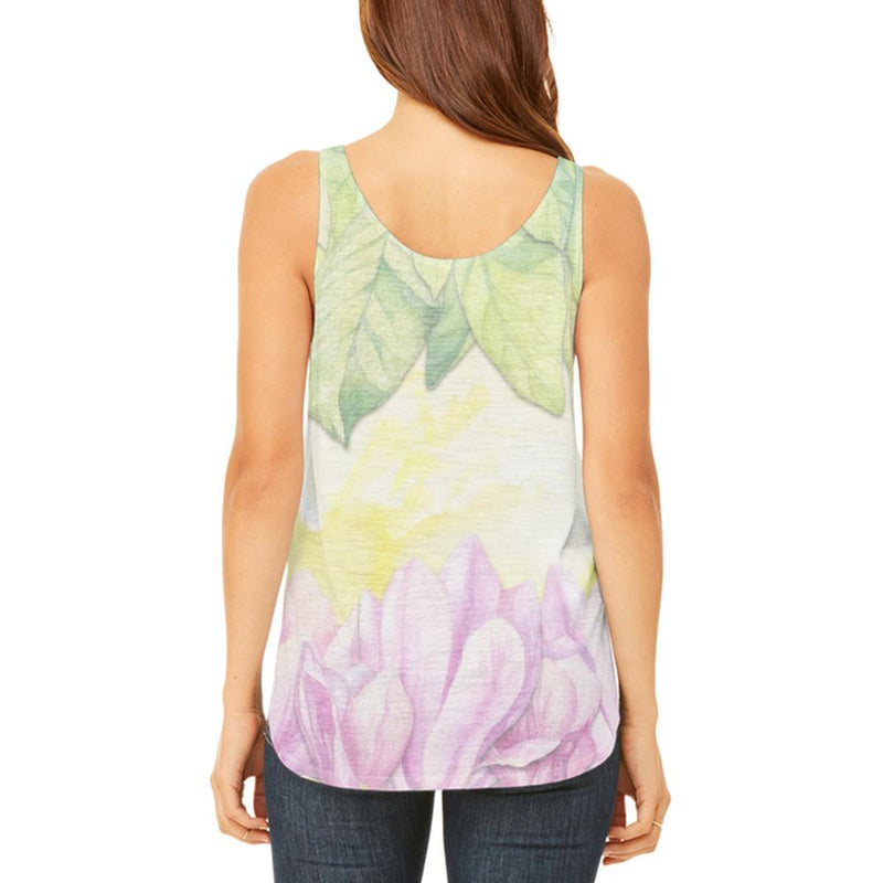 Mardi Gras French Quarter Magnolias at Sunrise Juniors Flowy Side Slit Tank Top Juniors Tank Tops Old Glory
