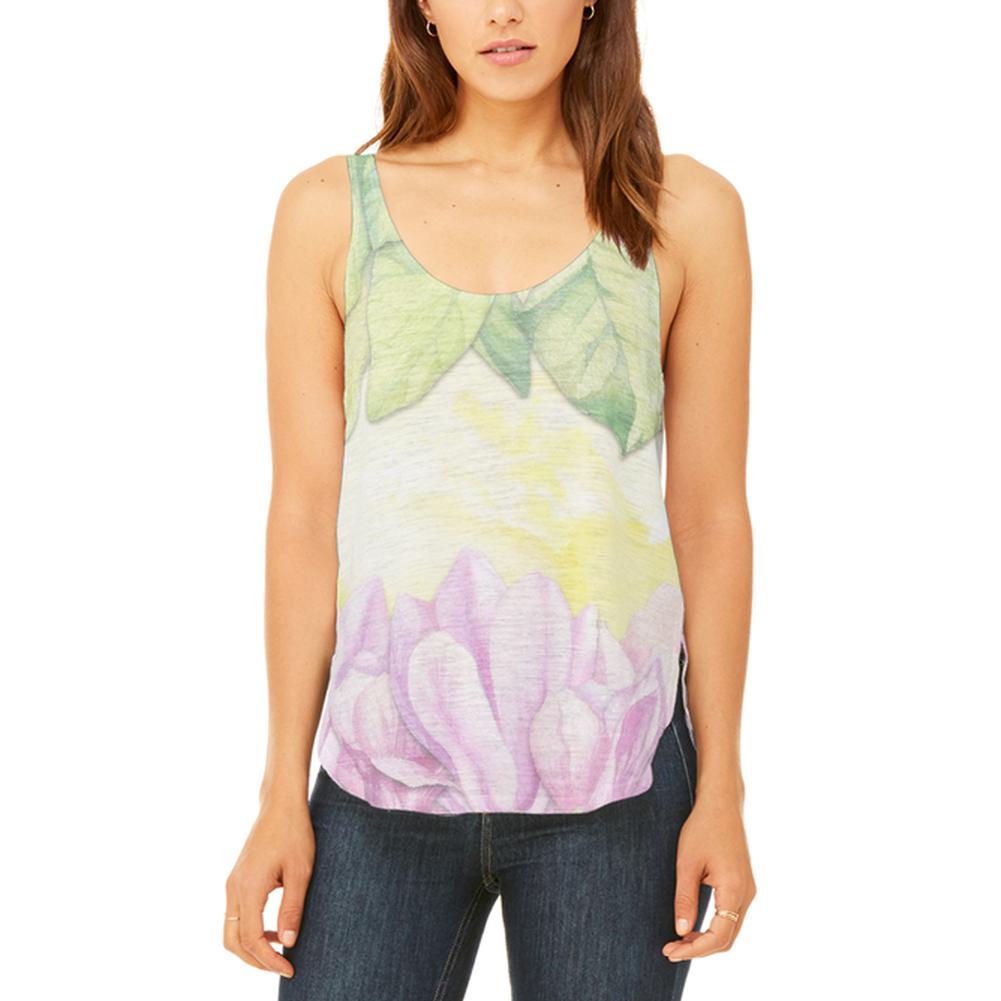 Mardi Gras French Quarter Magnolias at Sunrise Juniors Flowy Side Slit Tank Top Juniors Tank Tops Old Glory 2XL Multi