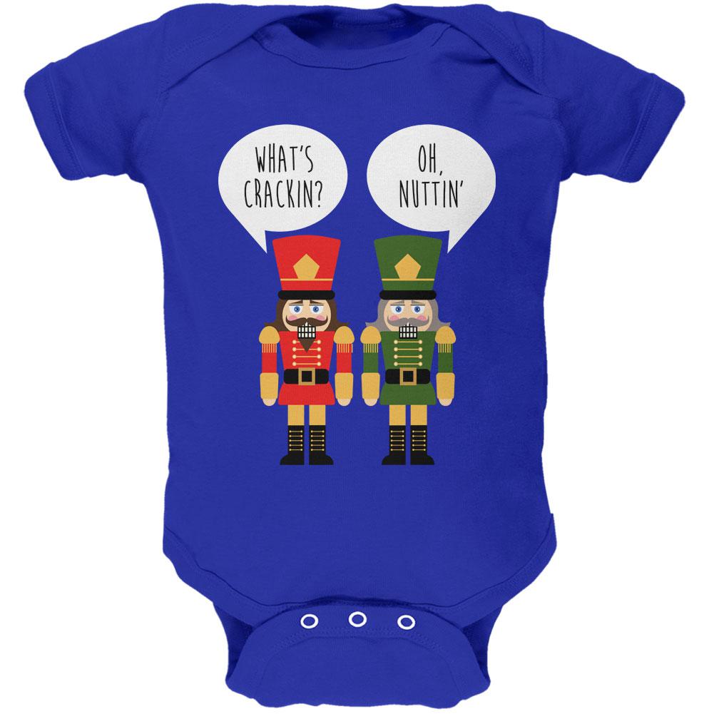 Christmas Nutcracker What's Crackin' Funny Soft Baby One Piece Baby One Piece Old Glory 0-3M Royal